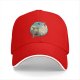 Black baseball cap with witch and black cat fantasy town print