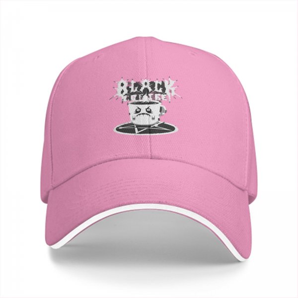 Black Coffee Baseball Cap With Angry Coffee Cup And Pentagram Design