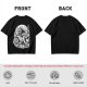 Oni Mask Samurai Floral Graphic Olive T-Shirt