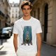 Olive Green T-Shirt With Cartoon Rabbit Character Graphic