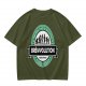 Olive t-shirt with 'Brewvolution' beer evolution graphic design