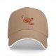 Black baseball cap with dancing pumpkin holding a fall drink design