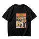 Olive green t-shirt with Yellow Fiction Simpson-style Pulp Fiction dance print