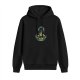 Black Hoodie With Dark Fantasy Hooded Figure Graphic Print