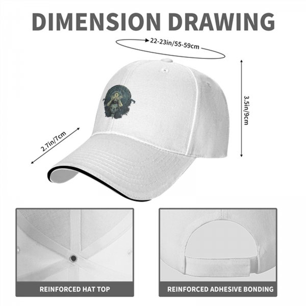 Black baseball cap with mystical occult graphic print