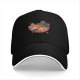 Black Baseball Cap with Godzilla Ramen Bowl Graphic Print