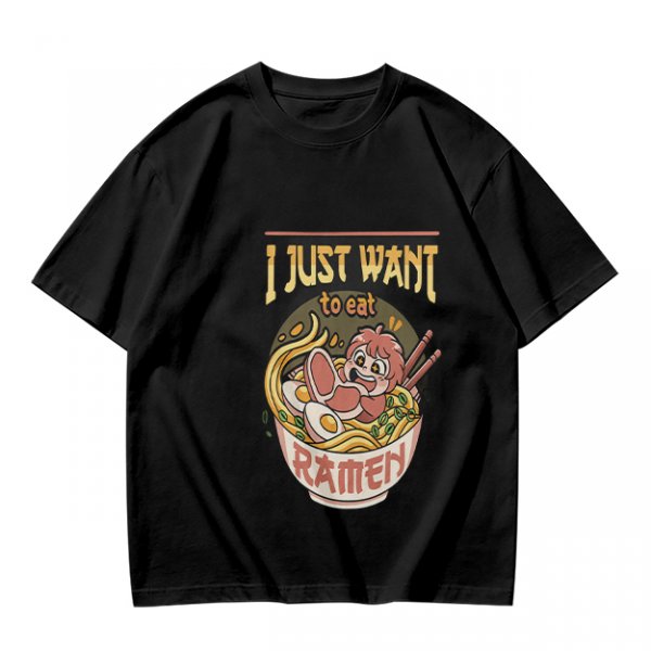 I Just Want To Eat Ramen Cute Anime Character T-Shirt