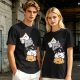 Olive T-Shirt With Stacked Cute Chibi Cats Graphic