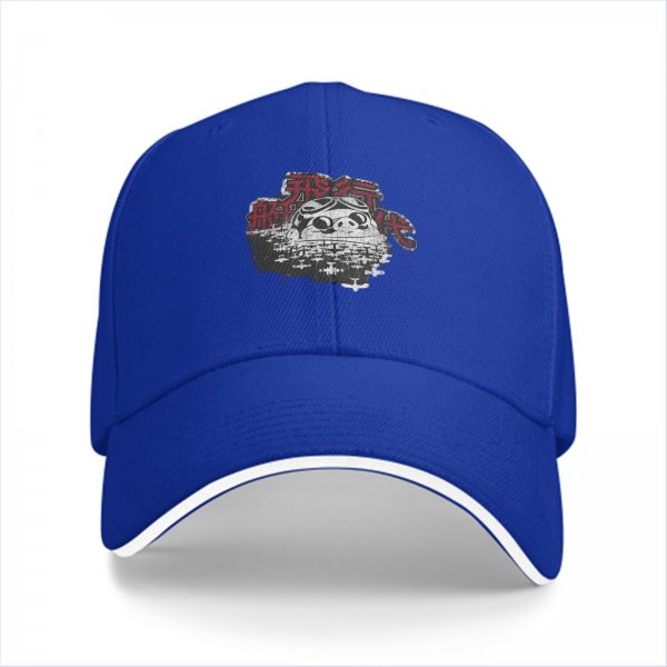 Black baseball cap with vintage pig pilot and aircraft graphic