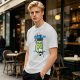 Olive t-shirt with 'I think I think too much' anxious frog print