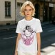 Olive t-shirt with muscular Hello Kitty graphic and 'I Took The Stairs' text