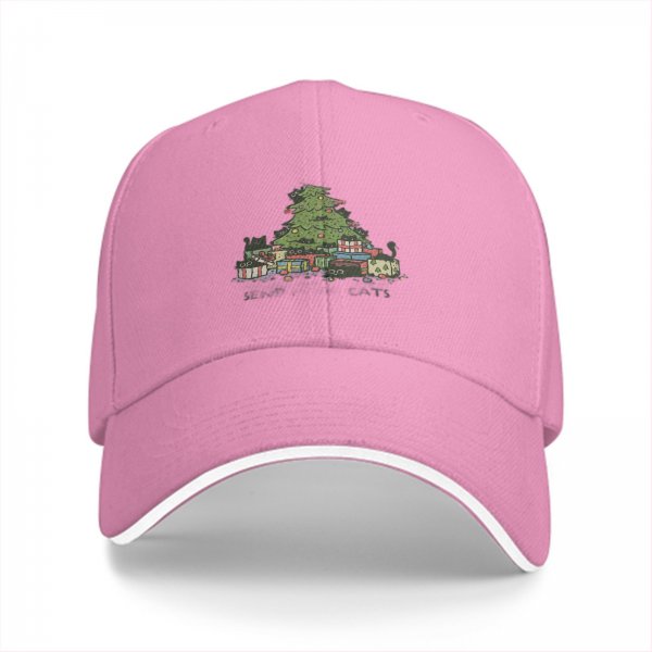Black Baseball Cap With Christmas Tree And Gifts Festive Design