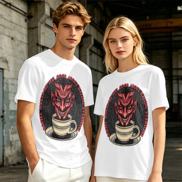 Coffee Makes Me Feel Good About Hating Everyone Devil T-Shirt