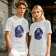 Olive T-Shirt With Night Sky Wolf Howling At Moon Graphic