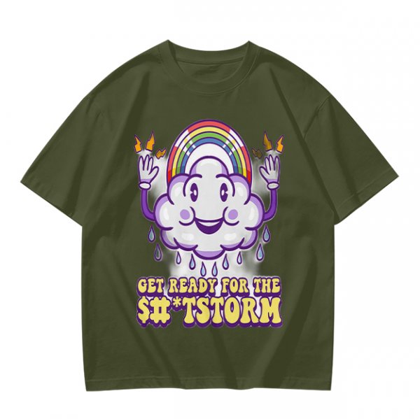 Get Ready For The Shitstorm Cloud Rainbow Graphic T-Shirt