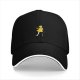 Black baseball cap with yellow rain girl graphic