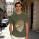 Olive Green T-Shirt With Illustrated Noodle Bowl Print
