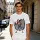 Olive T-Shirt with Monkey D Luffy Breaking Through Brick Wall Art