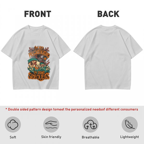 I'm Not Procrastinating I'm Doing Side Quests Cat Graphic T-Shirt