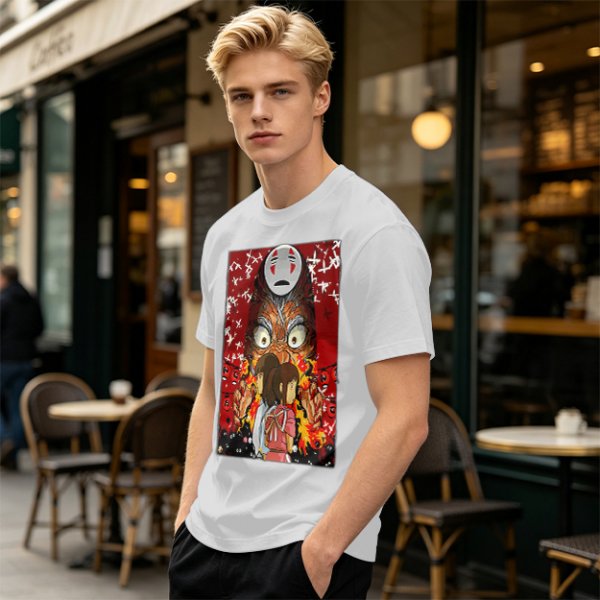 Spirited Away No Face and Chihiro Graphic Tee