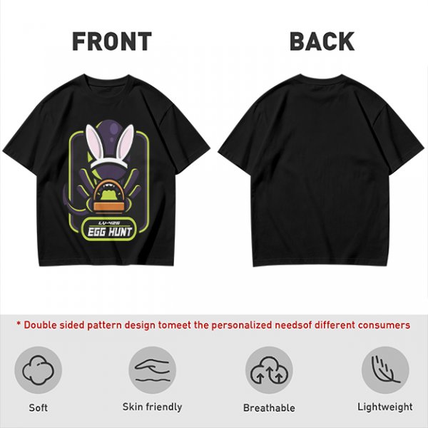 Olive T-Shirt With Alien Bunny Ears Egg Hunt Graphic