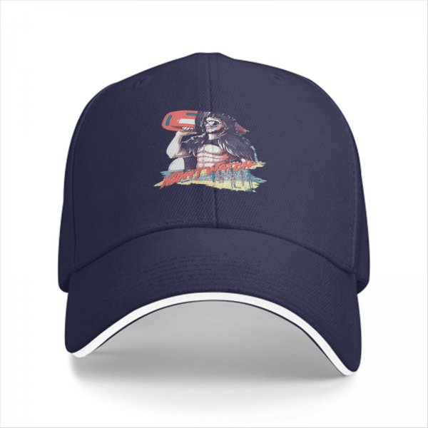 Black baseball cap with retro lifeguard graphic print