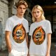 Olive T-Shirt With Roast In Peace Flaming Skull Graphic