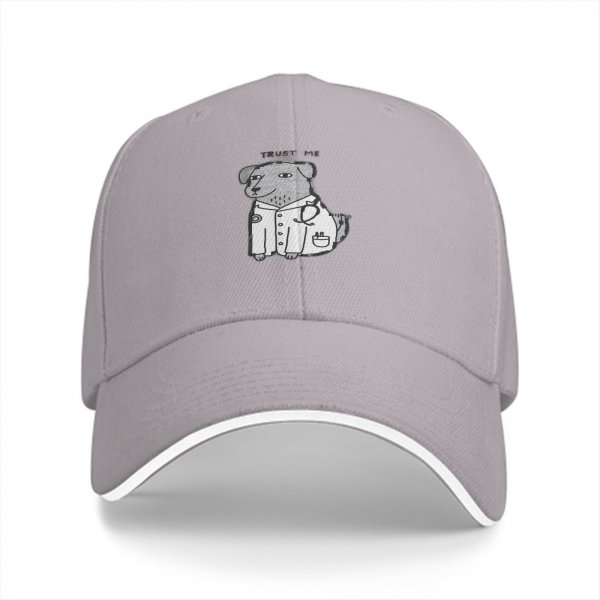 Black baseball cap with cartoon dog doctor graphic