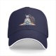 Black Baseball Cap With Meditating Llama Rainbow Print