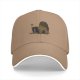 Black baseball cap with whimsical anime-style graphic print