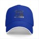 Black baseball cap with 'First Three Murder' and graduation penguins graphic