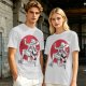 Olive T-shirt with Luffy Gear 5 Sun God Nika Anime Print