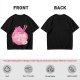Oversized dark green t-shirt with cute pink ramen bowl graphic