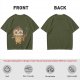 Olive T-Shirt With Cute Ice Cream Cone Holding Knife Print