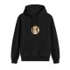 Black hoodie with cute smiling planet graphic print