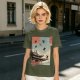 Olive T-Shirt with Ukiyo-e Style Ninja Temple Print