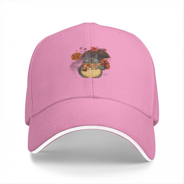 Black baseball cap with autumn Totoro graphic design