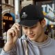 Black baseball cap with skeleton in coffin graphic