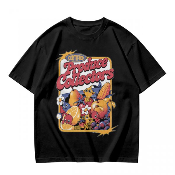 Certified Produce Collectors Graphic T-Shirt with Fruit and Creatures