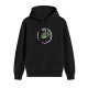 Black hoodie with cute witch frog graphic print