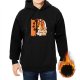 Black Hoodie With Stylized Dog Graphic Print