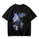 Olive T-Shirt with Whimsical Fantasy Creature and Character Print