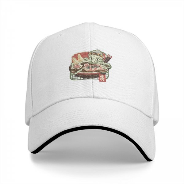 Black Baseball Cap With Octopus Ramen Art Print