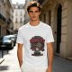 Olive t-shirt with cat graphic and 'You Found The Remote' movie text