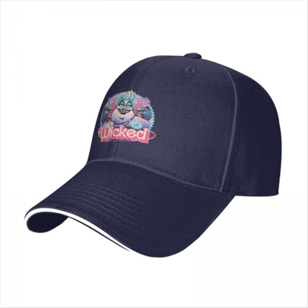 Black Baseball Cap With Ursula Wicked Villain Graphic