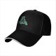 Black Baseball Cap with T-Rex Dinosaur Riding a Bike Graphic