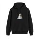 Black Hoodie With Melting Snowman Graphic For Winter