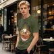 Olive T-Shirt With Skull Ramen Bowl Graphic