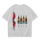 Olive T-Shirt With Cartoon Grill And Skewers Print