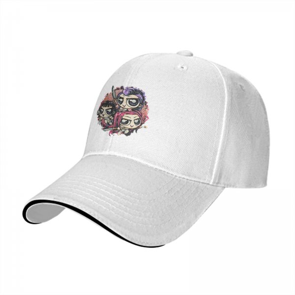 Black Baseball Cap With Chibi Warrior Girls Graphic Print